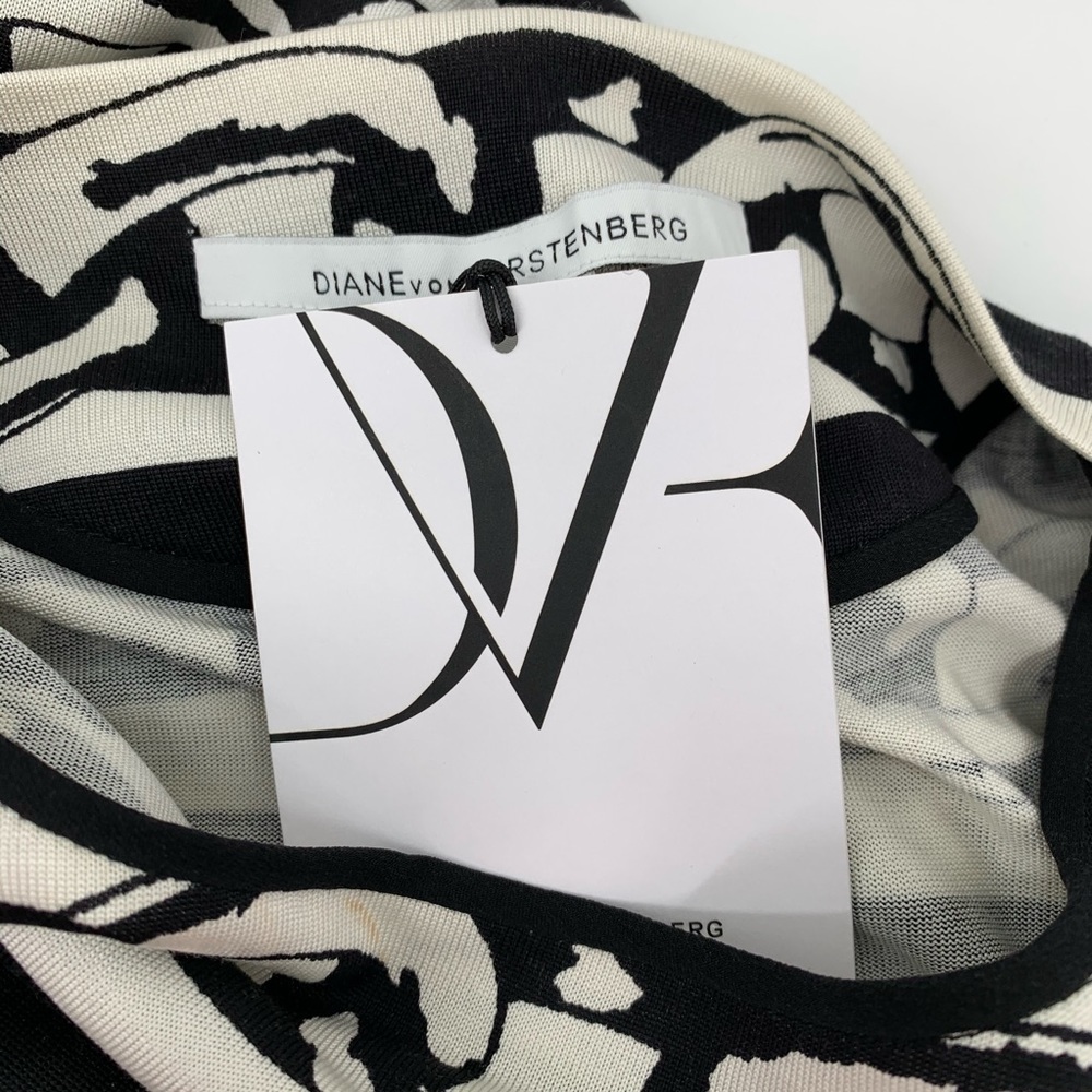 DVF Diane von Furstenberg Brenna Banded Chains Black silk shift dress new 0 - Picture 5 of 6